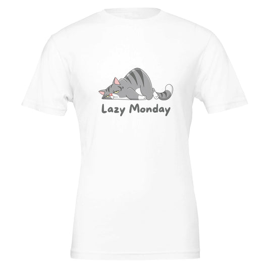 Cat Lazy Monday Premium Unisex Crewneck T-shirt - FLDrip
