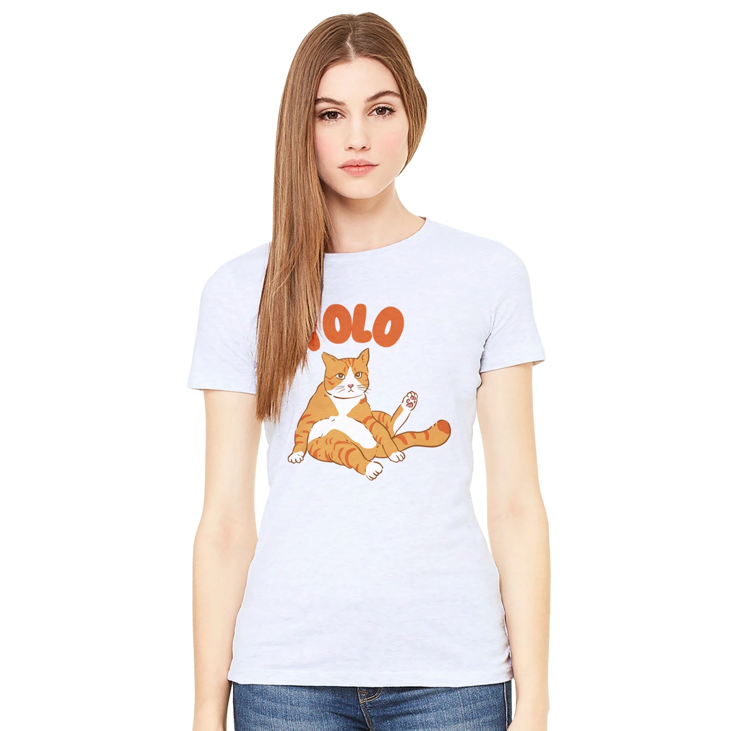 Cat Yolo Premium Womens Crewneck T-shirt - FLDrip