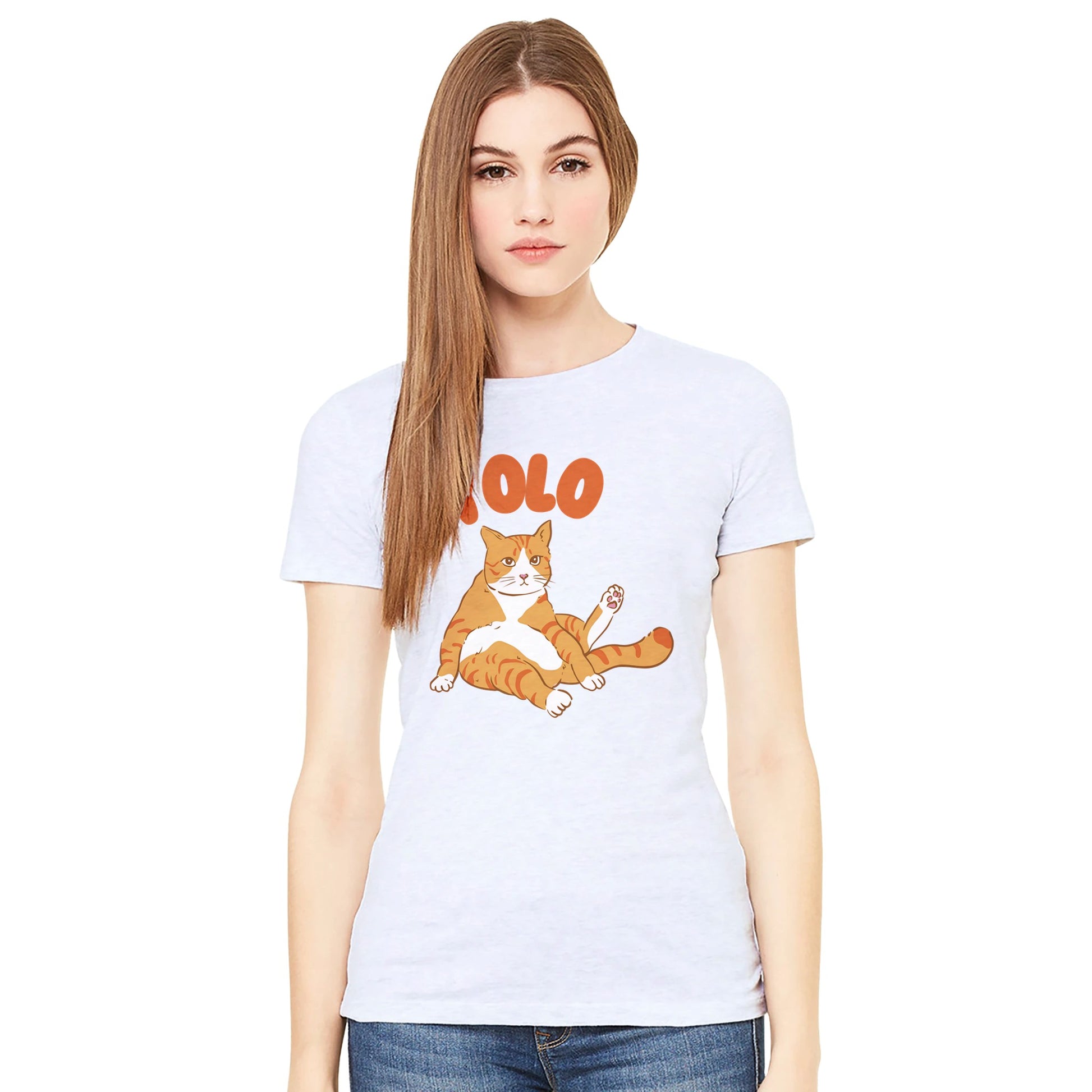 Cat Yolo Premium Womens Crewneck T-shirt - FLDrip
